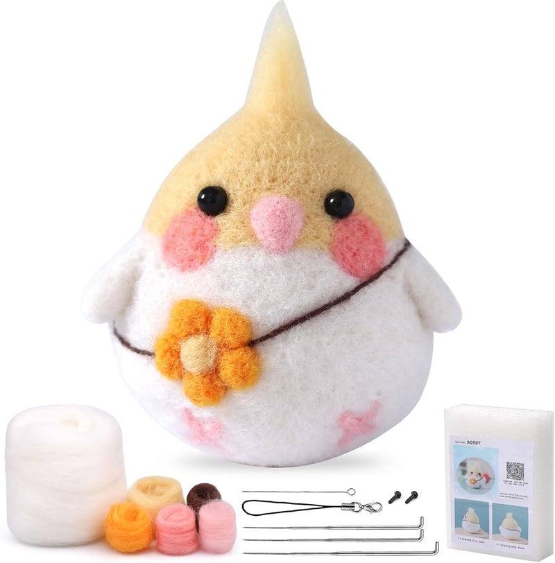 SOCNITC Needle Felting Kit for Beginners, Animal Doll Making Supplies with Tools, Soft Wool Roving, Foam Mat, Instructions, Accessories for Adults - Image 1